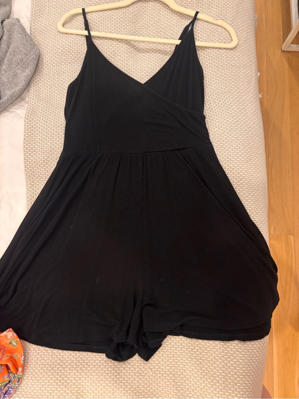 Garage Black Sleeveless V-Neck Romper